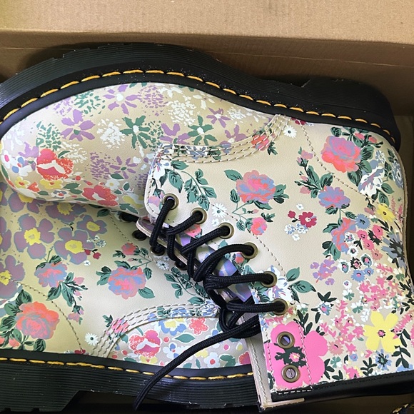 Dr. Martens Multicolor Floral Combat Boots - Picture 4 of 5